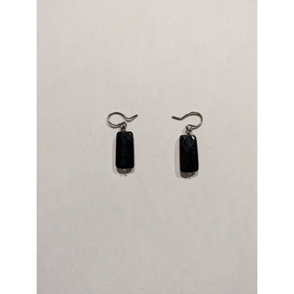 Chan Luu Onyx Sterling Silver Semiprecious Earrings Drop - Picture 3 of 4